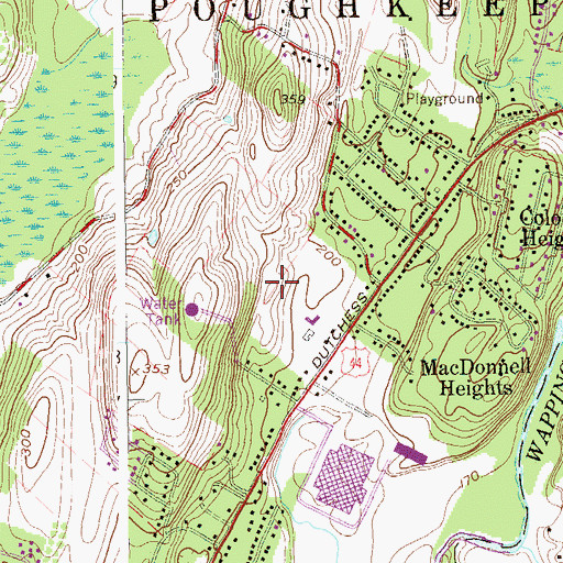 Topographic Map of Lutheran Center at Poughkeepsie Nursing Home, NY