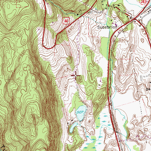 Topographic Map of Silo Ridge Country Club, NY