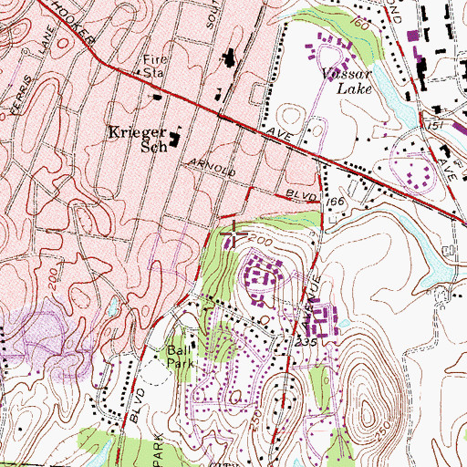 Topographic Map of Saint John's Evangelical Lutheran Church, NY