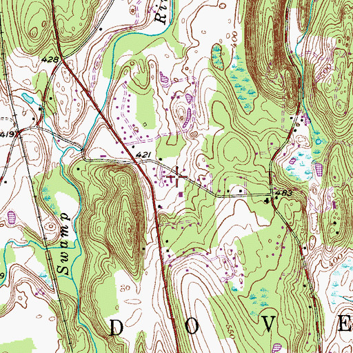 Topographic Map of Dover Town Hall, NY