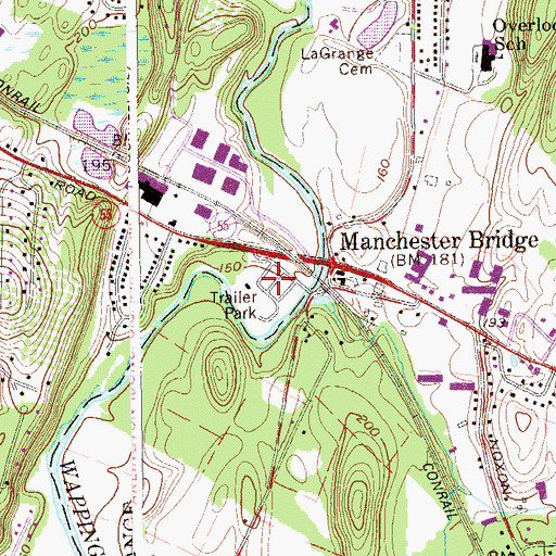 Topographic Map of Shady Brook Mobile Home Park, NY