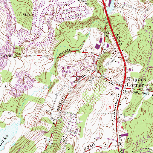 Topographic Map of Sheafe Manor Mobile Home Park, NY