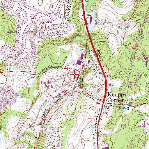 Topographic Map of Camelot Village Mobile Home Park, NY