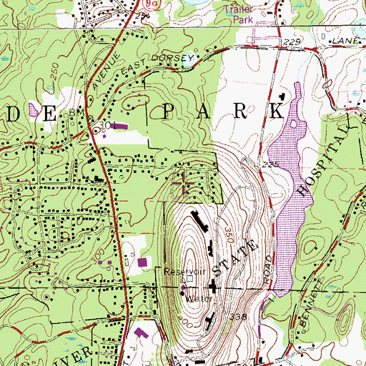 Topographic Map of Valley Forge Mobile Home Park, NY