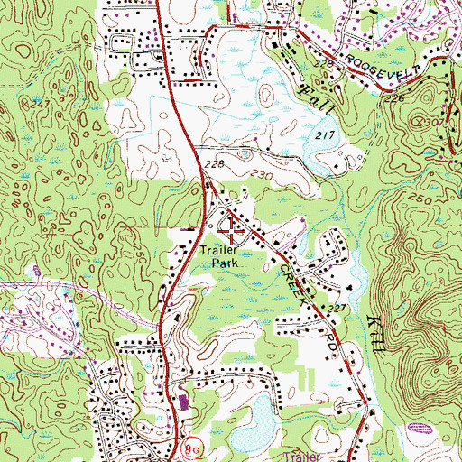 Topographic Map of Green Meadows Mobile Home Park, NY