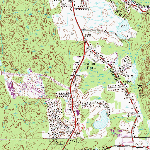 Topographic Map of Kensington Village Mobile Home Park, NY