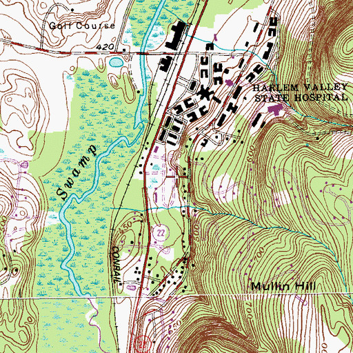 Topographic Map of Wingdale Village Mobile Home Park, NY