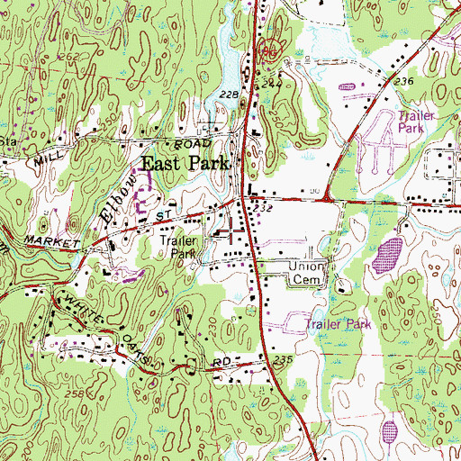 Topographic Map of Hidden Brook Estates Mobile Home Park, NY
