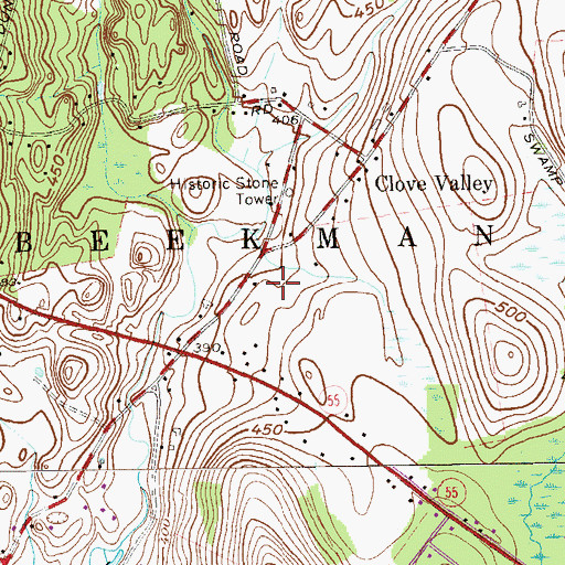 Topographic Map of Beekman Library, NY