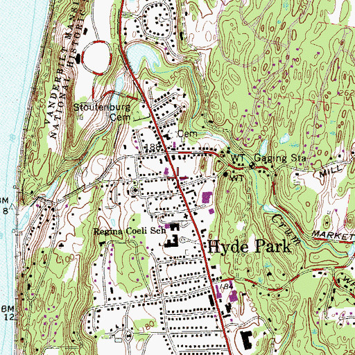 Topographic Map of Hyde Park Free Library, NY