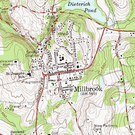 Topographic Map of Millbrook Free Library, NY