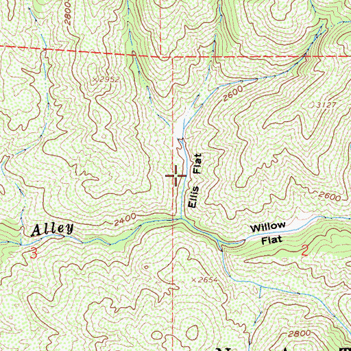 Topographic Map of Ellis Flat, CA