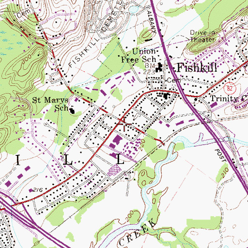 Topographic Map of Fishkill Post Office, NY