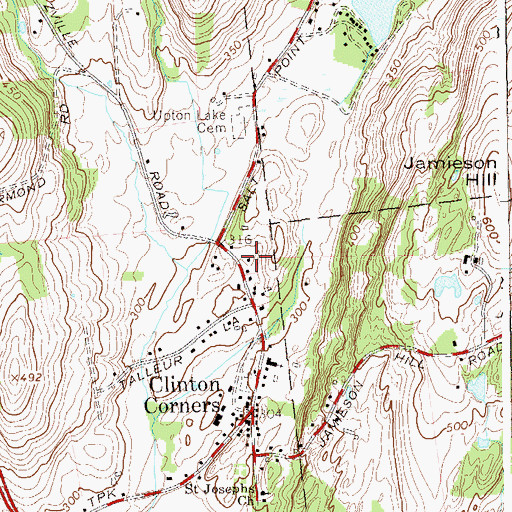 Topographic Map of Clinton Corners Post Office, NY