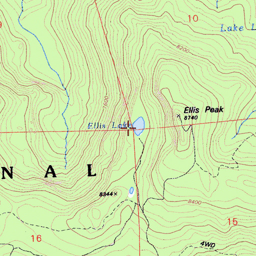 Topographic Map of Ellis Lake, CA
