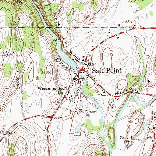 Topographic Map of Salt Point Post Office, NY