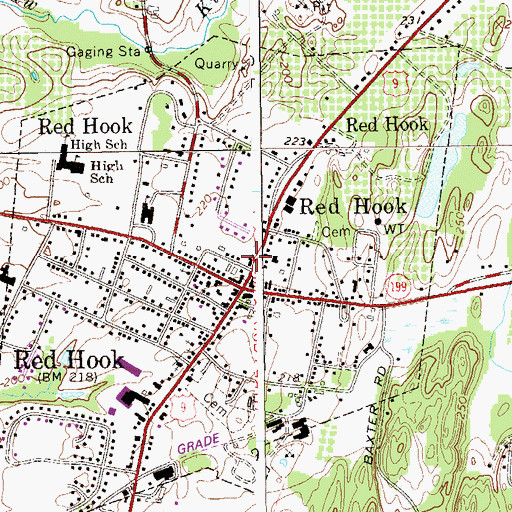 Topographic Map of Red Hook Post Office, NY
