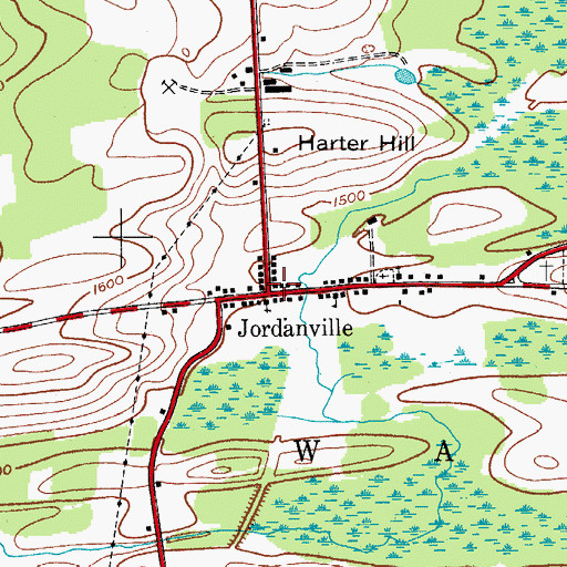Topographic Map of Jordanville Post Office, NY