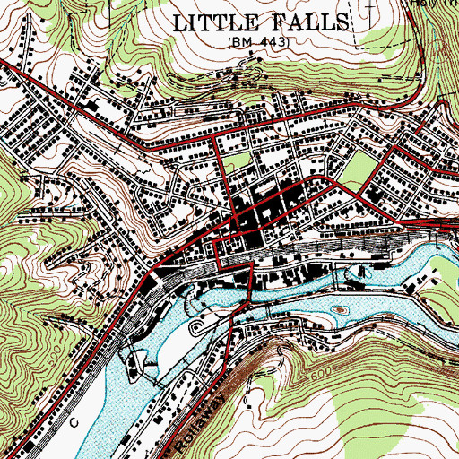Topographic Map of Little Falls Post Office, NY