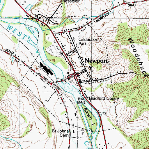 Topographic Map of Newport Post Office, NY