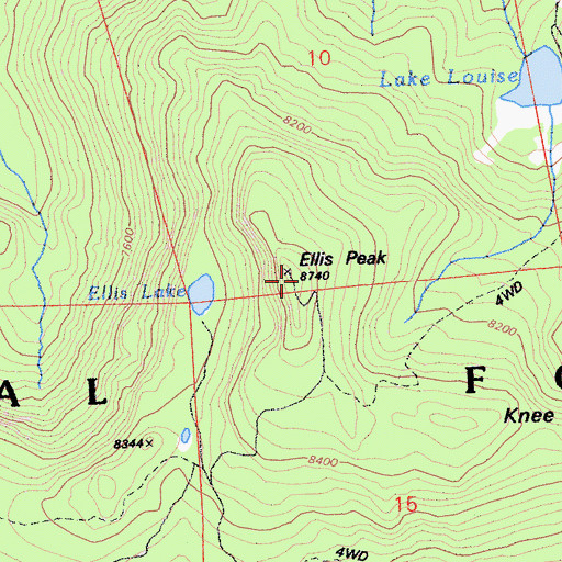 Topographic Map of Ellis Peak, CA