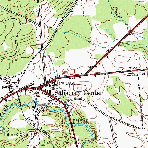Topographic Map of Salisbury Center Post Office, NY