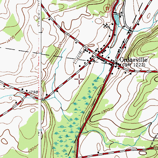 Topographic Map of Cedar Hurst Park Mobile Home Park, NY