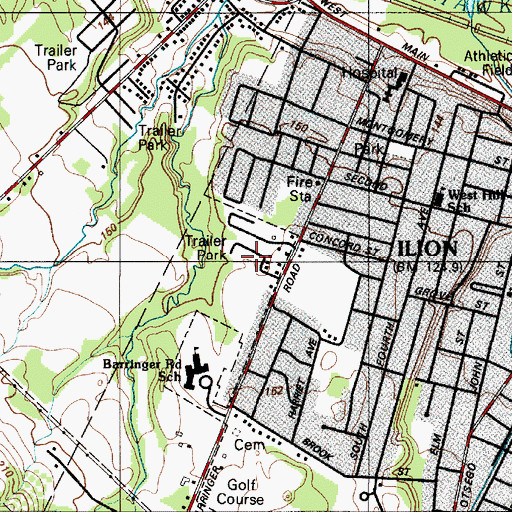 Topographic Map of Fitzer Park Mobile Home Park, NY