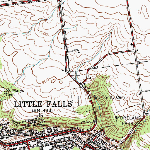 Topographic Map of Falls Court Housing Assisted Living Center, NY