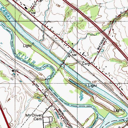 Topographic Map of Moss Road Bridge, NY