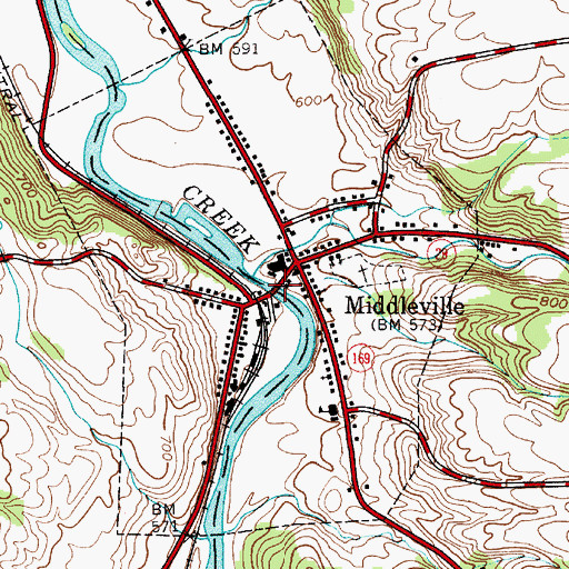 Topographic Map of West Canada Creek Bridge, NY