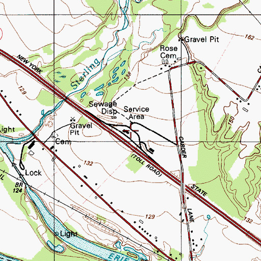 Topographic Map of Schuyler Westbound Rest Area, NY