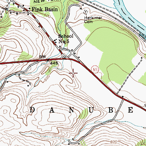 Topographic Map of Little Falls Toll Plaza, NY
