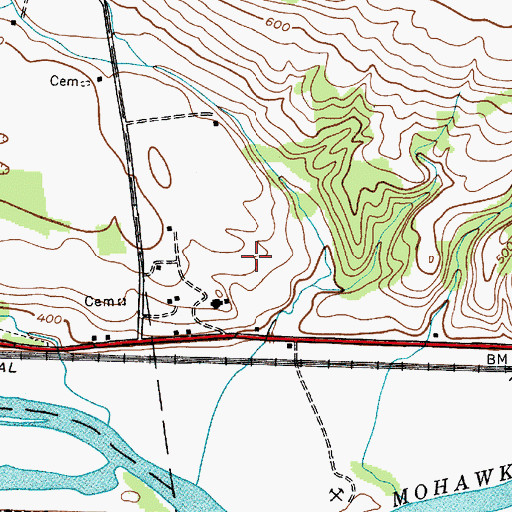 Topographic Map of Mohawk Valley Country Club, NY