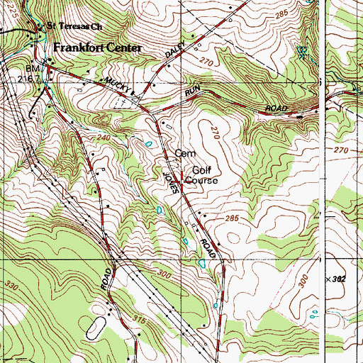 Topographic Map of Pine Hills Golf Course, NY