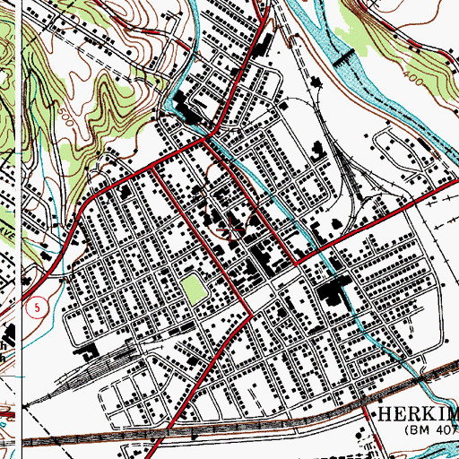 Topographic Map of Frank J Basloe Library, NY