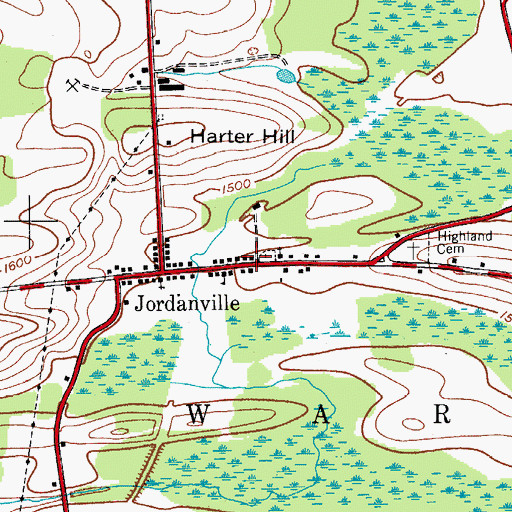 Topographic Map of Jordanville Public Library, NY