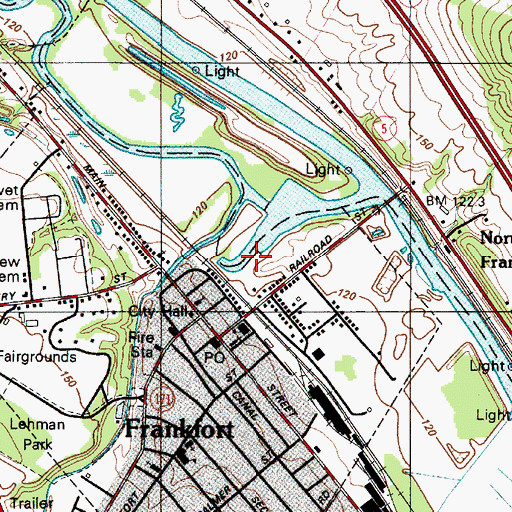 Topographic Map of Frankfort Harbor Marina, NY