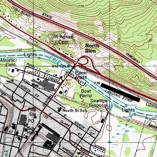 Topographic Map of Ilion Marina, NY
