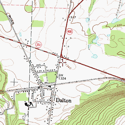 Topographic Map of Dalton Post Office, NY