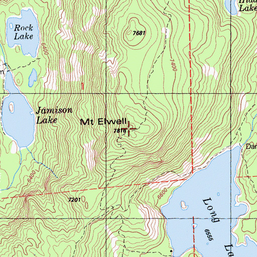Topographic Map of Mount Elwell, CA