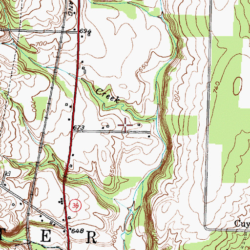 Topographic Map of Creekside Mobile Home Park, NY