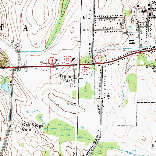 Topographic Map of Harper Park Mobile Home Park Lima, NY