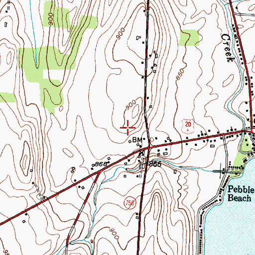 Topographic Map of Lakeville Estates Mobile Home Park, NY