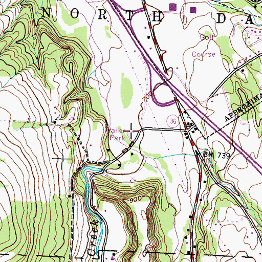 Topographic Map of Poags Hale Mobile Home Court, NY