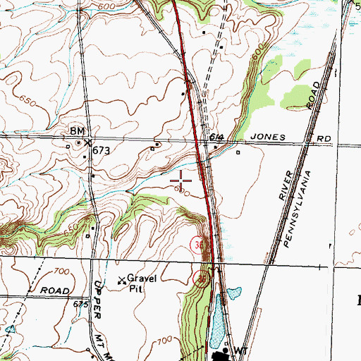 Topographic Map of The Mint Mobile Home Park, NY