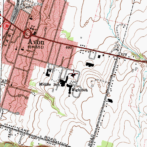 Topographic Map of Avon Nursing Home, NY