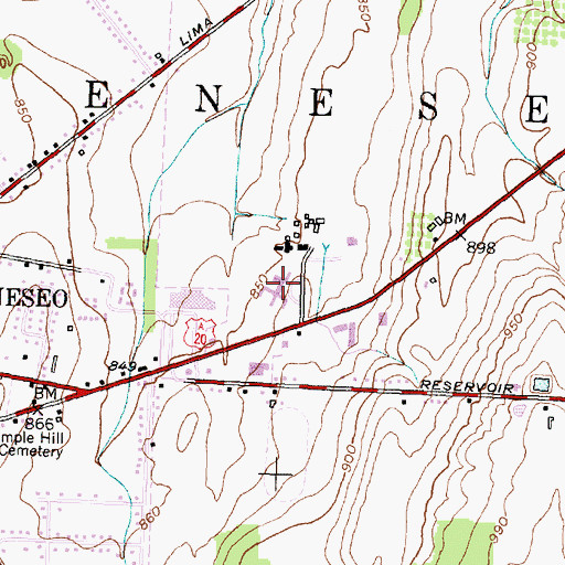 Topographic Map of Livingston County Skilled Nursing Facility, NY