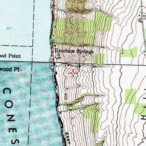 Topographic Map of Conesus Lake Campground, NY