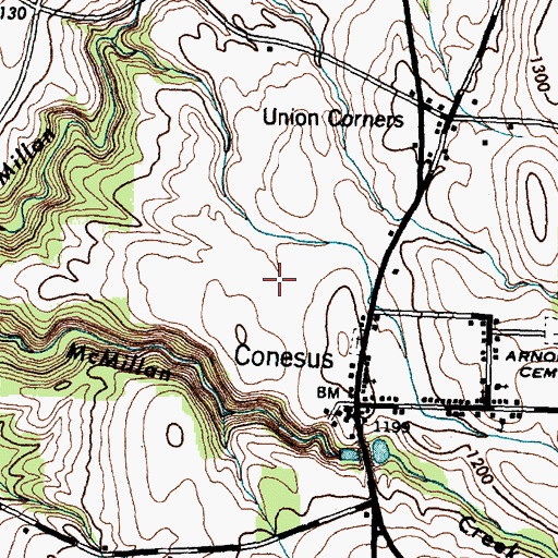 Topographic Map of Conesus Golf Club, NY